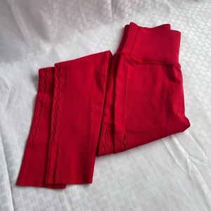 Fabletics red sculptknit leggings EUC medium
